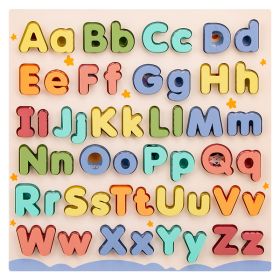 Children's Early Education Wooden Letter Puzzle Grab Board