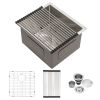 15 Inch Undermount Sink - 15'x17'x10' Undermount Stainless Steel Kitchen Sink 16 Gauge Single Bowl Kitchen Sink 10 Inch Deep Bar/Prep Sink Basin