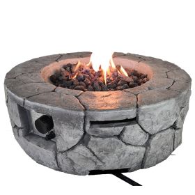 Living Source International 9'' H x 28'' W Fiber Reinforced Concrete Outdoor Fire pit(Stone Gray)