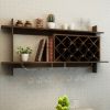 Wall Mount Wine Rack with Glass Holder & Storage Shelf