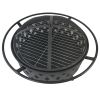 Iron Fire Pit Set Heating Equipment Camping Fire Bowl with Poker Mesh Cover for Backyard Patio