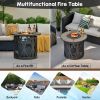 32 Inch 30000BTU Fire Pit Table with Fire Glasses and PVC Cover