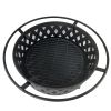 Iron Fire Pit Set Heating Equipment Camping Fire Bowl with Poker Mesh Cover for Backyard Patio