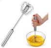 Hand Push Rotary Whisk Blender Versatile Milk Frother Mixer Stirrer Kitchen Tool