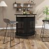 4-Tier Liquor Bar Table with 3 Glass Holders and Storage Shelves