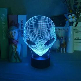 Pop-eyed Alien Shape 3D Night Light Child Cool Present For B (Option: 7Color uncontrolled-Lava Lamp Base)