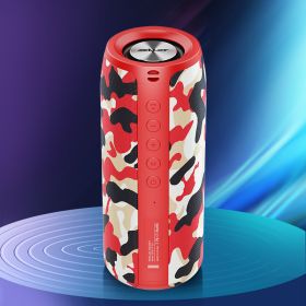 Outdoor Portable Subwoofer New Small Speaker (Option: Red-Camouflage upgrade version)