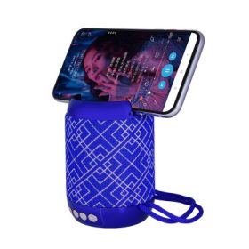 Wireless Bluetooth Speaker Portable Mini Fabric 3528 Small Speaker Phone Holder Bass (Option: Blue-USB)