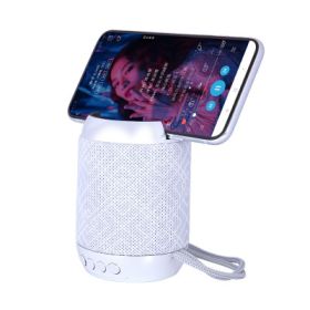 Wireless Bluetooth Speaker Portable Mini Fabric 3528 Small Speaker Phone Holder Bass (Option: White-USB)