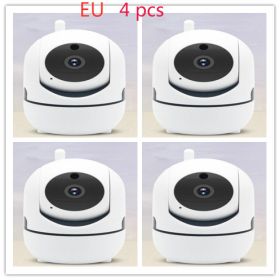 1080P Home Security Surveillance Auto Tracking Camera US EU UK Plug (Option: White-4PCS-EU)