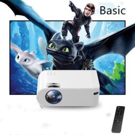 Home Office HD Mobile Wifi Wireless Projector (Option: White-Basics-AU)