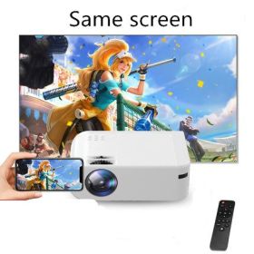 Home Office HD Mobile Wifi Wireless Projector (Option: White-Same screen-US)