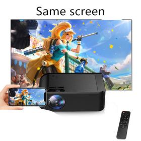 Home Office HD Mobile Wifi Wireless Projector (Option: Black-Same screen-US)