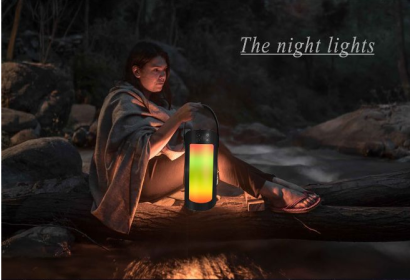 Led Lantern Wireless Bluetooth Speaker Portable Outdoor Sports Portable Night Light Booth Audio (Color: Black)