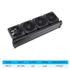 Fish Tank Cooling Fan Cooling Cooling Fan Aquarium Two-Speed Adjustment Wind Speed Grass Tank Shrimp Tank (Option: D-UK)