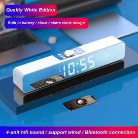 Mirror Sound Blaster Wireless Bluetooth Clock Speaker Radio Audio (Option: 1A-USB)