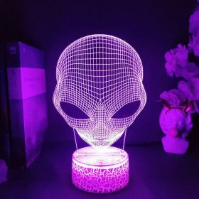 Pop-eyed Alien Shape 3D Night Light Child Cool Present For B (Option: 16Color control-Solid Back Base)