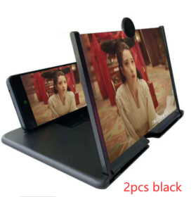 Acrylic Lens Mobile Phone Amplifier 3D Screen Hd Amplifier (Option: 2pcs black-All models)