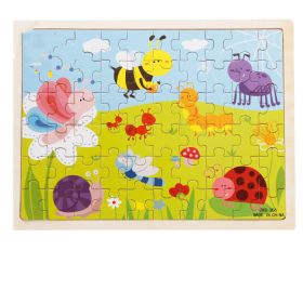 Wooden Children Infants Early Education Puzzle 60 Pieces (Option: Insect Cognition Puzzle)