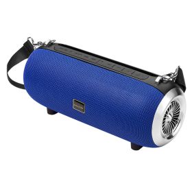 F666 Mini Bluetooth Speaker TWS Portable Fabric Square Dance Outdoor Small Audio FM Mobile Phone Stand (Option: Blue-USB)