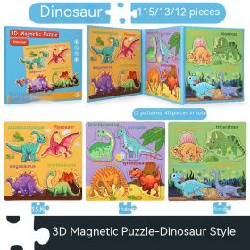 Children's Book Folding 3D Advanced Puzzle Magnetic (Option: Type B Dinosaur)