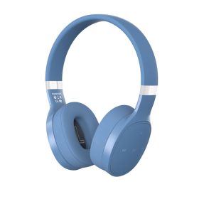 Wireless Sports Headset Folding Bluetooth Headset (Color: Blue)