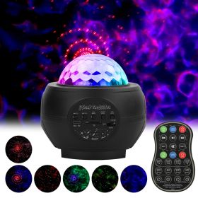 Planet Starry Sky Projection Lamp Christmas (Option: Builtin battery black-USB)