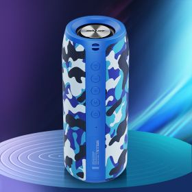 Outdoor Portable Subwoofer New Small Speaker (Option: Blue-Camouflage upgrade version)