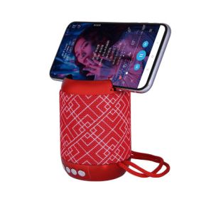 Wireless Bluetooth Speaker Portable Mini Fabric 3528 Small Speaker Phone Holder Bass (Option: Red-USB)