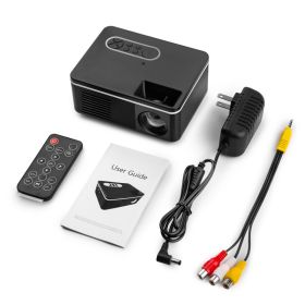 Mini Home Projector Portable LED HD Manufacturer (Option: Black-US)