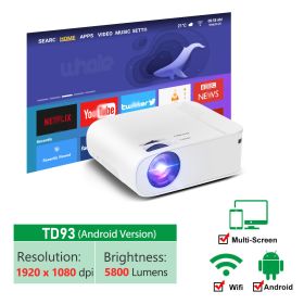 Home HD Wireless Portable Mobile Phone Projector (Option: Android version-UK)