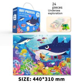 Gift Box Portable Puzzle Early Education Educational Toys (Option: 24 Submarine Exploration)