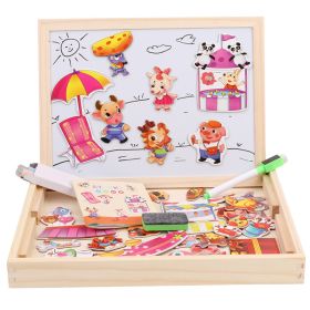 Farm Mania Animal Joypin Double-sided Drawing Board Three-dimensional Magnetic Puzzle (Option: New Zodiac Sign)