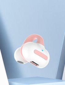 Bluetooth Headset Earphones Ear-to-ear Clip (Option: Pink-usb)