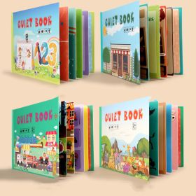 Children's Enlightenment Stickers Quiet Book Kindergarten Busy Book Handmade Material Paste Book Educational Toys (Option: Set)