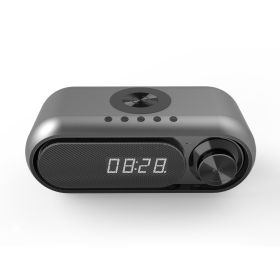 Bedside Wireless Charging Audio LED Alarm Clock (Option: Grey 5W-USB)