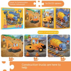 Book Folding Magnetic Advanced Puzzle Educational Toys (Option: Engineering Vehicle)