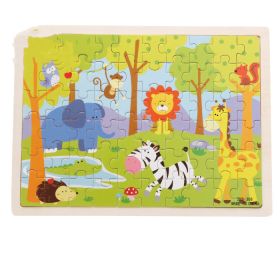 Wooden Children Infants Early Education Puzzle 60 Pieces (Option: Zoo Puzzle)