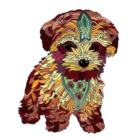 Wooden Puzzle Toy Children's Development Brain DIY Puzzle Three-dimensional Animal Puzzle (Option: Short Haired Dog A5)