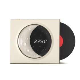 Moon Clock Bluetooth Speaker Vinyl Nostalgic Feelings High Volume Small Speaker (Option: Moon White)