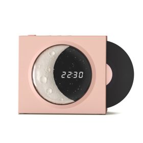 Moon Clock Bluetooth Speaker Vinyl Nostalgic Feelings High Volume Small Speaker (Option: Morandi Pink)