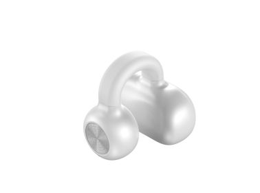 Wireless Bluetooth Headset Clip-on Painless Exercise Earphones (Option: White OPP Bag)