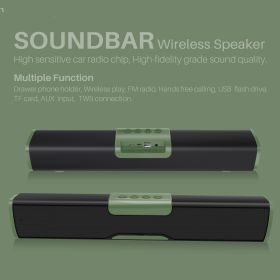 Portable Card Insertion Wireless Bluetooth Speaker (Option: Green-USB)