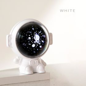 Galaxy Star Projector Starry Sky Night Light Astronaut Lamp Room Decr Gift Child Kids Baby Christmas Spaceman Projection (Color: White)