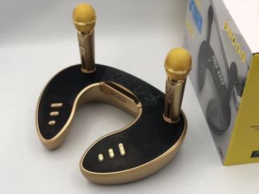 Line Bluetooth Microphone Card Speaker Family Style (Color: Gold)