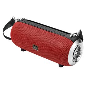 F666 Mini Bluetooth Speaker TWS Portable Fabric Square Dance Outdoor Small Audio FM Mobile Phone Stand (Option: Red-USB)