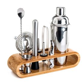 Bar Tools Cocktail Making 10-in-1 Cocktail Shaker Set Kit (Color: Stainless Steel)