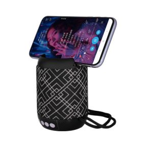 Wireless Bluetooth Speaker Portable Mini Fabric 3528 Small Speaker Phone Holder Bass (Option: Black-USB)