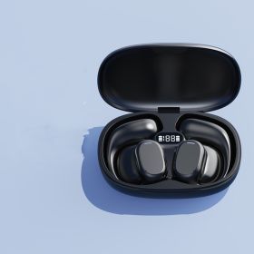 Wireless Bluetooth Headset Ear Mounted Long Endurance (Option: Black-Bare Metal)