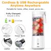 15.2OZ Portable Fruit Blender with 6 Blades Rechargeable Juice Cup for Shakes Smoothies Juice Personal Mini Fruit Mixer for Outdoor Gym Office